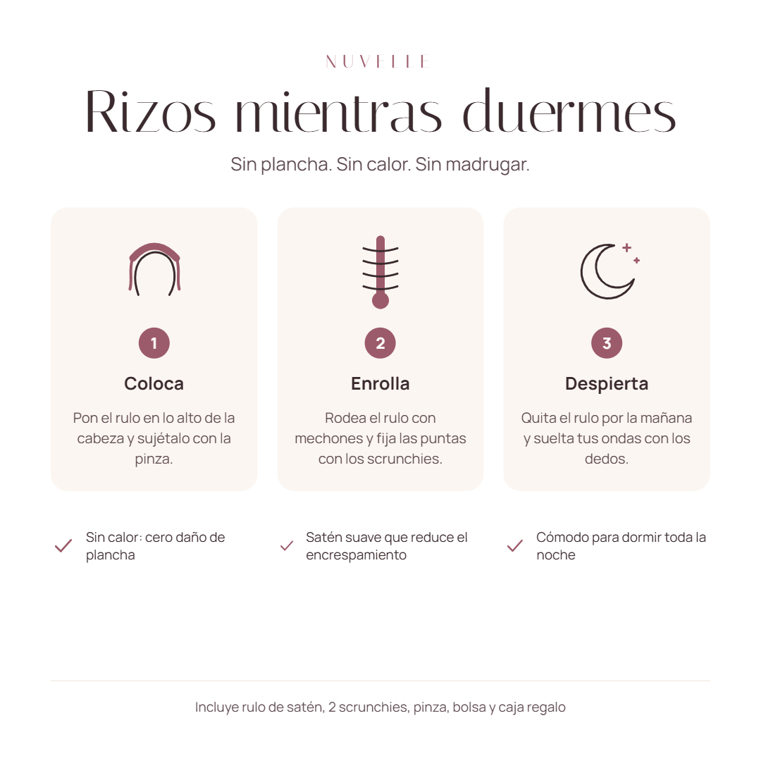 Rulo de satén para rizos sin calor